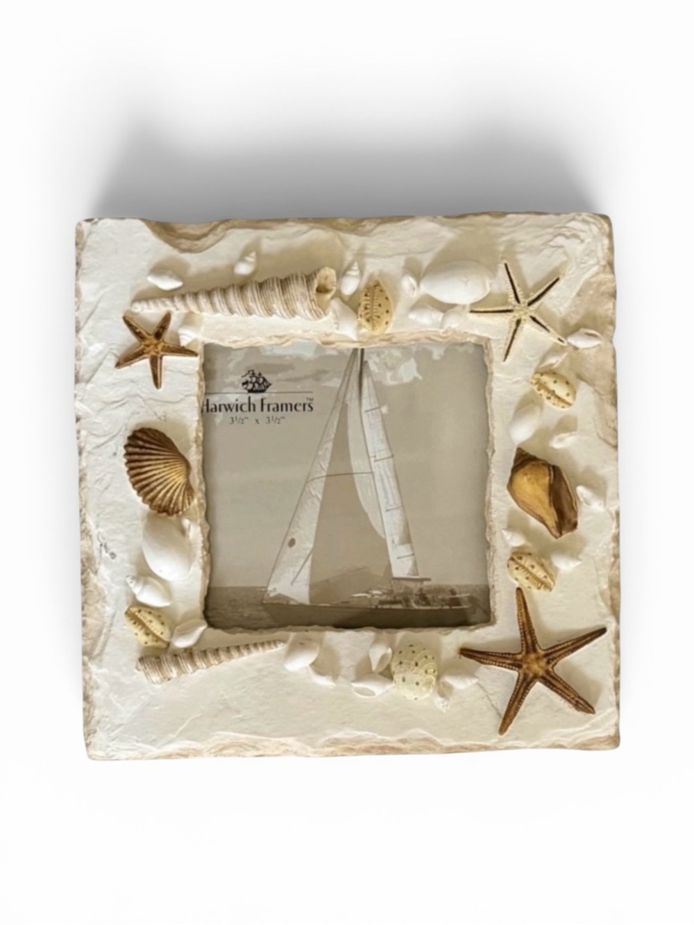 Harwich Framers Coastal Sea Shell Resin Photo Frame 3.5x3.5